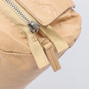 CELINE Tote Bag Leather Beige Silver Auth 207461A-18