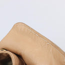 CELINE Tote Bag Leather Beige Silver Auth 207461A-20