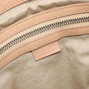 CELINE Tote Bag Leather Beige Silver Auth 207461A-21