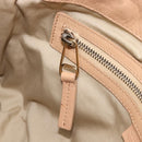 CELINE Tote Bag Leather Beige Silver Auth 207461A-25