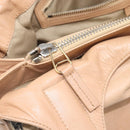 CELINE Tote Bag Leather Beige Silver Auth 207461A-27