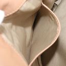 CELINE Tote Bag Leather Beige Silver Auth 207461A-30