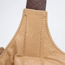 CELINE Tote Bag Leather Beige Silver Auth 207461A-31