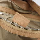 CELINE Tote Bag Leather Beige Silver Auth 207461A-33