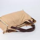 CELINE Tote Bag Leather Beige Silver Auth 207461A-8