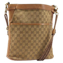 GUCCI GG Canvas Shoulder Bag Brown Gold 109097 Auth 207462-1