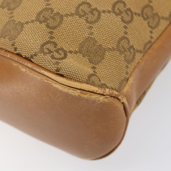 GUCCI GG Canvas Shoulder Bag Brown Gold 109097 Auth 207462