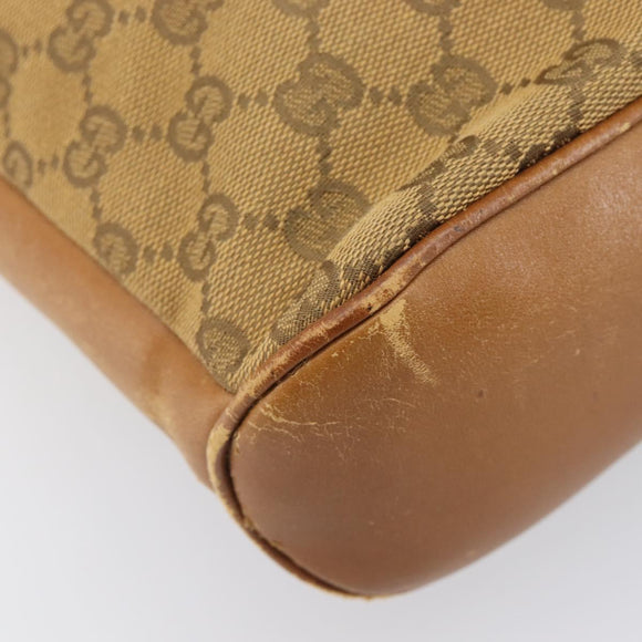 GUCCI GG Canvas Shoulder Bag Brown Gold 109097 Auth 207462