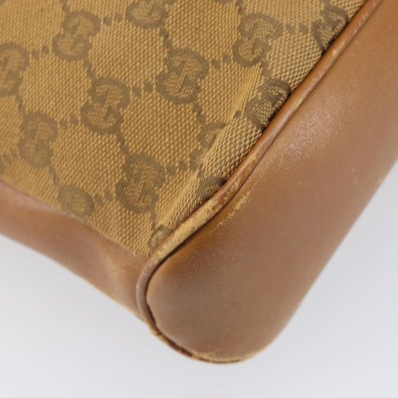 GUCCI GG Canvas Shoulder Bag Brown Gold 109097 Auth 207462