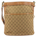GUCCI GG Canvas Shoulder Bag Brown Gold 109097 Auth 207462-2