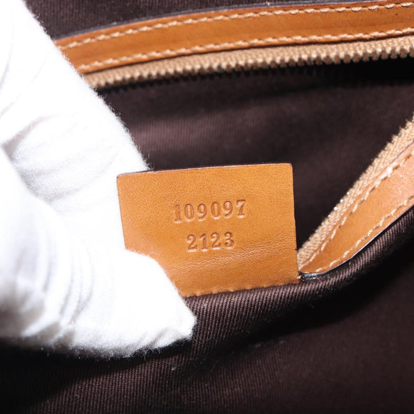 GUCCI GG Canvas Shoulder Bag Brown Gold 109097 Auth 207462