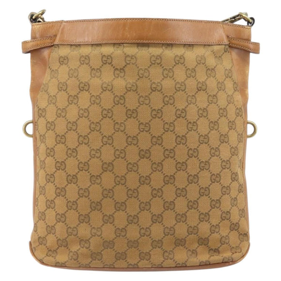 GUCCI GG Canvas Shoulder Bag Brown Gold 109097 Auth 207462