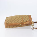GUCCI GG Canvas Shoulder Bag Brown Gold 109097 Auth 207462-4