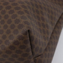 CELINE Macadam Canvas Tote Bag PVC Leather Brown Gold Auth 207464-11