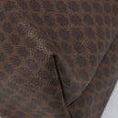 CELINE Macadam Canvas Tote Bag PVC Leather Brown Gold Auth 207464-13
