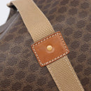 CELINE Macadam Canvas Tote Bag PVC Leather Brown Gold Auth 207464-15