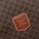 CELINE Macadam Canvas Tote Bag PVC Leather Brown Gold Auth 207464-16