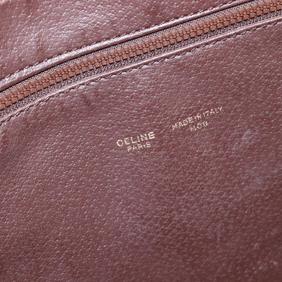 CELINE Macadam Canvas Tote Bag PVC Leather Brown Gold Auth 207464
