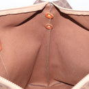 CELINE Macadam Canvas Tote Bag PVC Leather Brown Gold Auth 207464-20