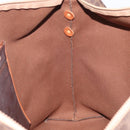 CELINE Macadam Canvas Tote Bag PVC Leather Brown Gold Auth 207464-21