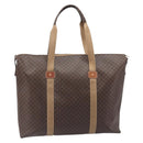CELINE Macadam Canvas Tote Bag PVC Leather Brown Gold Auth 207464-3