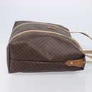 CELINE Macadam Canvas Tote Bag PVC Leather Brown Gold Auth 207464-4