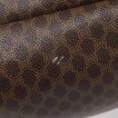 CELINE Macadam Canvas Tote Bag PVC Leather Brown Gold Auth 207464-5