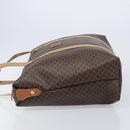 CELINE Macadam Canvas Tote Bag PVC Leather Brown Gold Auth 207464-6