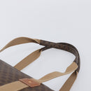CELINE Macadam Canvas Tote Bag PVC Leather Brown Gold Auth 207464-9