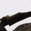 FENDI Zucca Canvas Vanity Hand Bag Black Brown Auth 207467-10