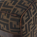 FENDI Zucca Canvas Vanity Hand Bag Black Brown Auth 207467-13