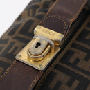 FENDI Zucca Canvas Vanity Hand Bag Black Brown Auth 207467-17