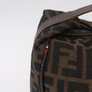 FENDI Zucca Canvas Vanity Hand Bag Black Brown Auth 207467-4