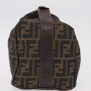 FENDI Zucca Canvas Vanity Hand Bag Black Brown Auth 207467-5
