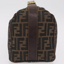 FENDI Zucca Canvas Vanity Hand Bag Black Brown Auth 207467-6