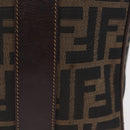 FENDI Zucca Canvas Vanity Hand Bag Black Brown Auth 207467-7