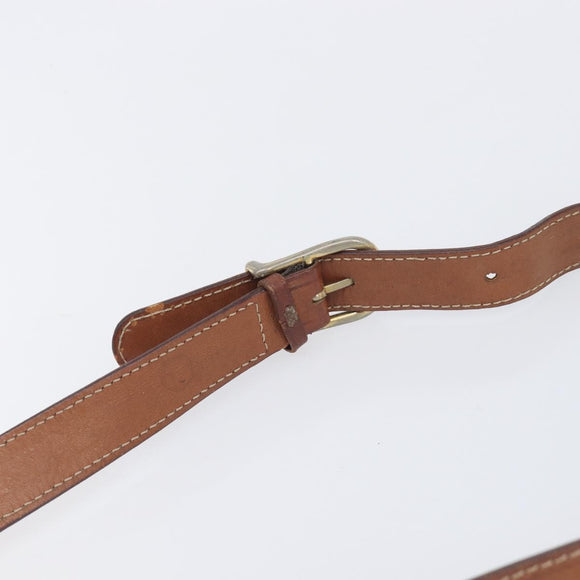 CELINE Macadam Canvas Shoulder Bag PVC Leather Brown Gold Auth 207469