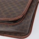 CELINE Macadam Canvas Shoulder Bag PVC Leather Brown Gold Auth 207469-16