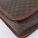 CELINE Macadam Canvas Shoulder Bag PVC Leather Brown Gold Auth 207469-17