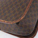 CELINE Macadam Canvas Shoulder Bag PVC Leather Brown Gold Auth 207469-9