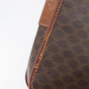 CELINE Macadam Canvas Shoulder Bag PVC Leather Brown Gold Auth 207469-10