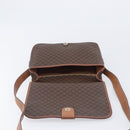 CELINE Macadam Canvas Shoulder Bag PVC Leather Brown Gold Auth 207469-20
