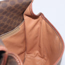 CELINE Macadam Canvas Shoulder Bag PVC Leather Brown Gold Auth 207469-21