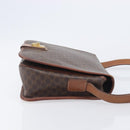 CELINE Macadam Canvas Shoulder Bag PVC Leather Brown Gold Auth 207469-3