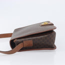 CELINE Macadam Canvas Shoulder Bag PVC Leather Brown Gold Auth 207469-4