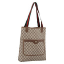 GUCCI GG Supreme Web Sherry Line Tote Bag PVC Beige Gold 40 02 003 Auth 207471A-1