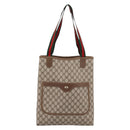 GUCCI GG Supreme Web Sherry Line Tote Bag PVC Beige Gold 40 02 003 Auth 207471A-2