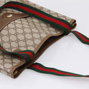 GUCCI GG Supreme Web Sherry Line Tote Bag PVC Beige Gold 40 02 003 Auth 207471A-6