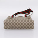 GUCCI GG Supreme Web Sherry Line Tote Bag PVC Beige Gold 40 02 003 Auth 207471A-9