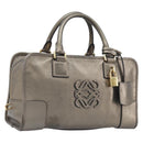 LOEWE Amazona 28 Hand Bag Leather Gold Auth 207475V-1